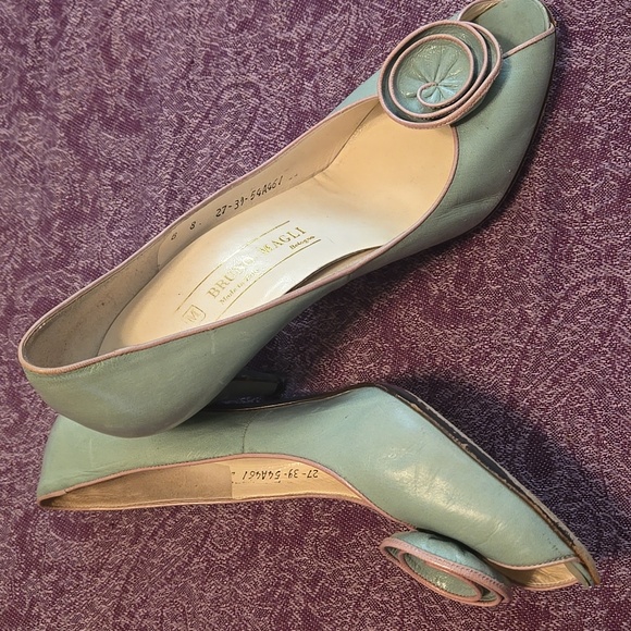 Bruno Magli Women's Blue Peep-Toe Shoes - Picture 2 of 4